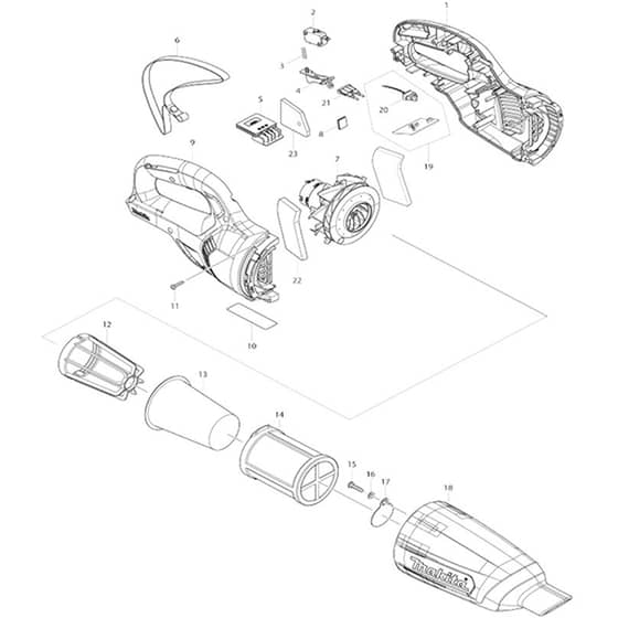 Makita CL106FD - Cordless Cleaner - Power Tool Diagram