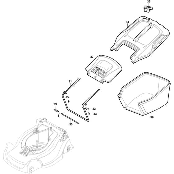 Collector 39 E - 2019-2021 - 297370068/ST1 - Stiga Rotary Mower Grass Catcher Diagram