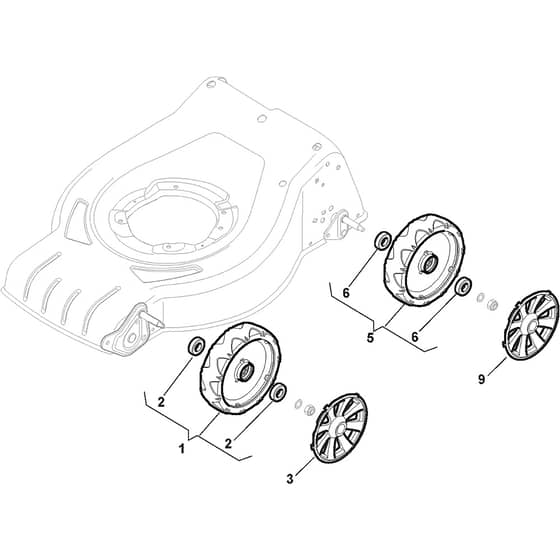 COLLECTOR 43 - 2013 - 295431044/S13 - Stiga Rotary Mower Wheels and Hub Caps Diagram