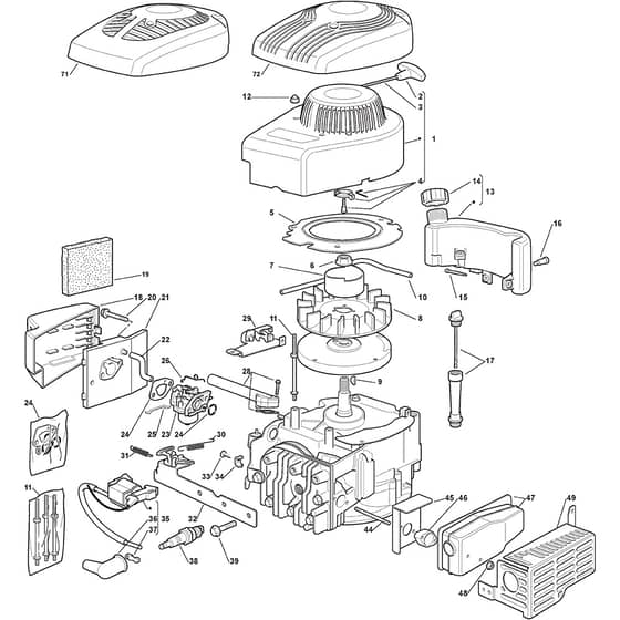 COLLECTOR 46 COMBI - 2010 - 24-3734-44 - Stiga Rotary Mower Engine ST WBE0701 Diagram