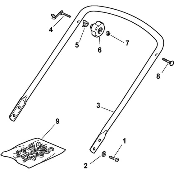COLLECTOR 46 COMBI - 2010 - 299174641/ST8 - Stiga Rotary Mower Handle Lower Part Diagram