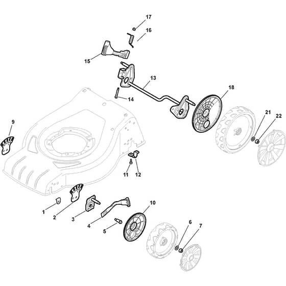 COLLECTOR 46 SH BW - 2011 - 295486034/ALX - Stiga Rotary Mower Deck and Height Adjusting Diagram