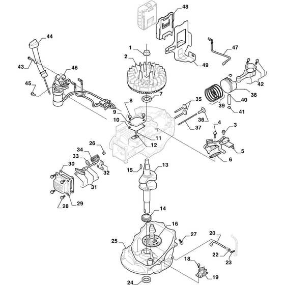 COLLECTOR 48 S - 2024 - 2L0482648/ST1 - Stiga Rotary Mower Piston Crankshaft Diagram