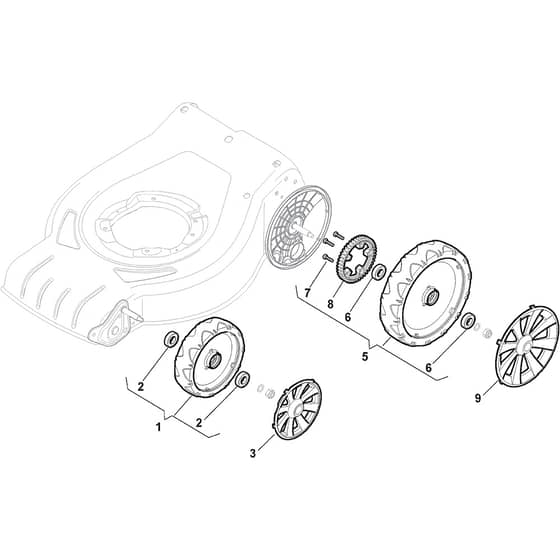 COLLECTOR 48 S B - 2013 - 295486024/S13 - Stiga Rotary Mower Wheels and Hub Caps Diagram