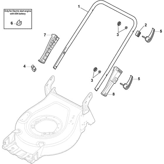 COLLECTOR 48 S B - 2019-2022 - 2L0482028/ST1 - Stiga Rotary Mower Handle Lower Part Diagram