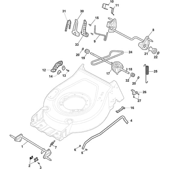 COLLECTOR 48 S B - 2020-2022 - 2L0482028/ST2 - Stiga Rotary Mower Deck and Height Adjusting Diagram