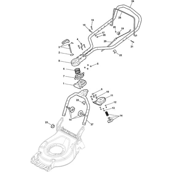 COLLECTOR 543 - 2022 - 2L0431048/ST2 - Stiga Rotary Mower Handle Diagram