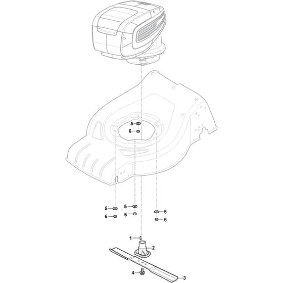 COLLECTOR 548e Kit - 2022 - 2L0485008/ST1 - Stiga Rotary Mower Blade and Hub Diagram