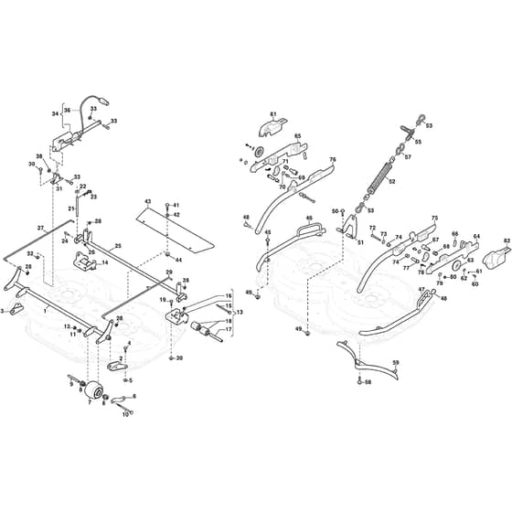COMBI 105 EL QF - 2020-2021 - 2D6210521/ST1 - Stiga Front Mower Deck Controls Diagram