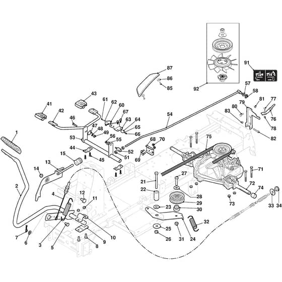 COMBI 1066 H - 2014-2015 - 2T0060481/13 - Stiga Ride On Mower Transmission Diagram