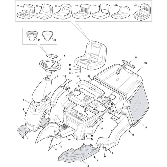 COMBI 1066 HB - 2020 - 2T0060281/ST1 - Stiga Ride On Mower Body Diagram