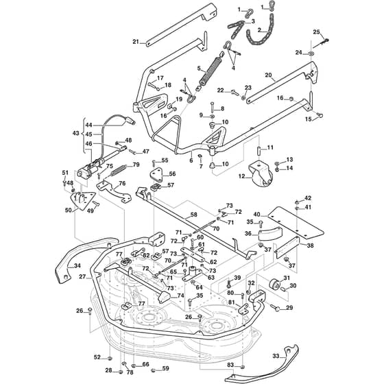 COMBI 125 PRO EL - 2015 - 13-2941-44 - Stiga Front Mower Deck Controls Diagram