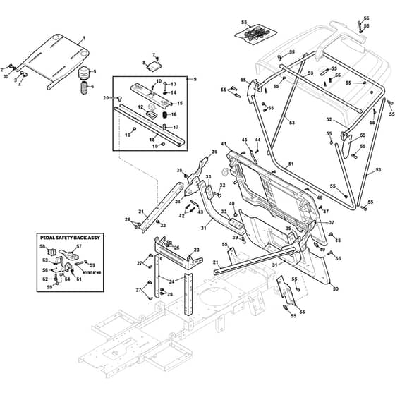 COMBI 166 - 2022-2025 - 2T0070481/ST2 - Stiga Ride On Mower Frame Diagram