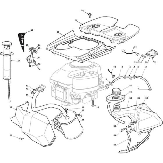 COMBI 2072 H - 2019-2021 - 2T0210481/ST1 - Stiga Ride On Mower Engine Diagram