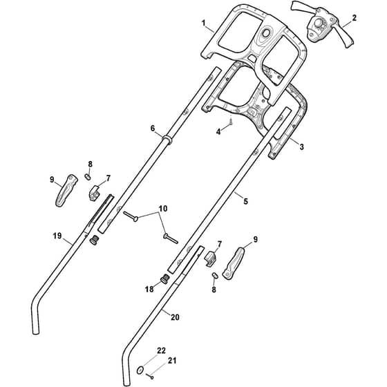 COMBI 336e Kit - 2022-2025 - 294346068/ST2 - Stiga Rotary Mower Handle Diagram