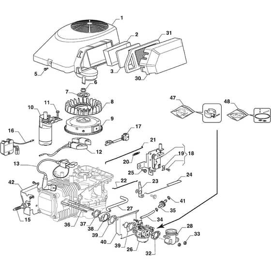 COMBI 372 - 2022-2025 - 2T0210481/ST2 - Stiga Ride On Mower Carburettor Diagram