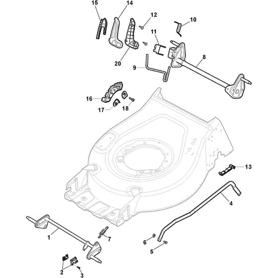 COMBI 43 Q DAE - 2019-2020 - 2L0431808/ST1 - Stiga Rotary Mower Height Adjusting Diagram