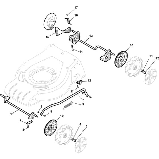COMBI 43 S AE - 2018 - 295432008/STX - Stiga Rotary Mower Height Adjusting Diagram