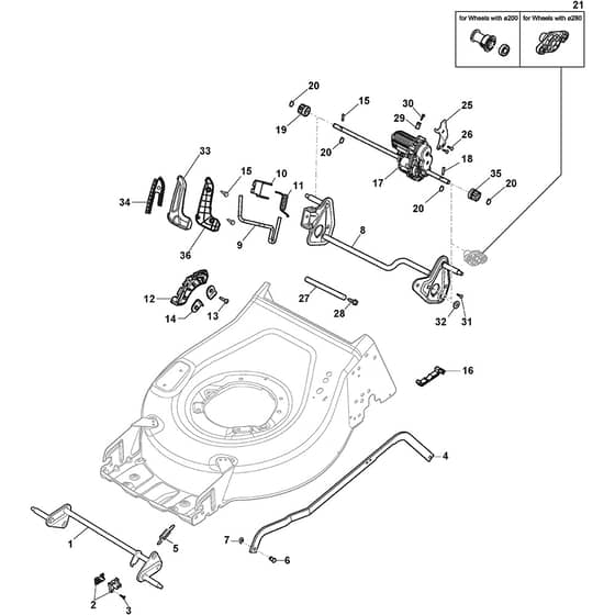 COMBI 43 SQ DAE - 2020 - 2L0433808/ST1 - Stiga Rotary Mower Height Adjusting Diagram