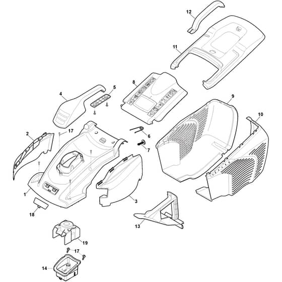 Combi 44 E - 2018 - 294420068/STX - Stiga Rotary Mower Deck Diagram