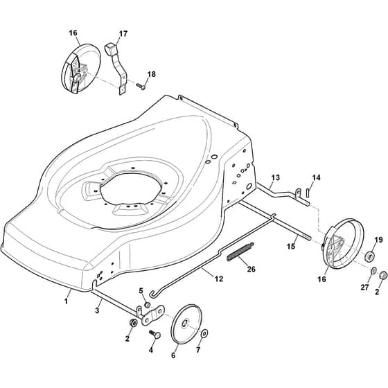 COMBI 46 B - 2010 - 299174624/S10 - Stiga Rotary Mower Deck and Height Adjusting Diagram
