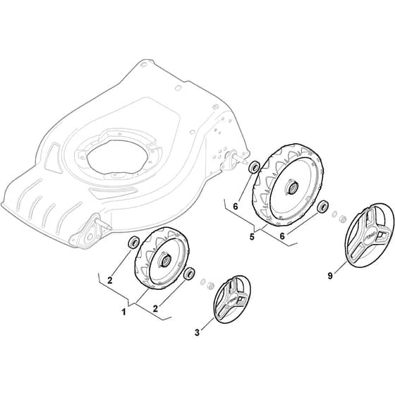 COMBI 48 - 2014-2015 - 295485048/S14 - Stiga Rotary Mower Wheels and Hub Caps Diagram