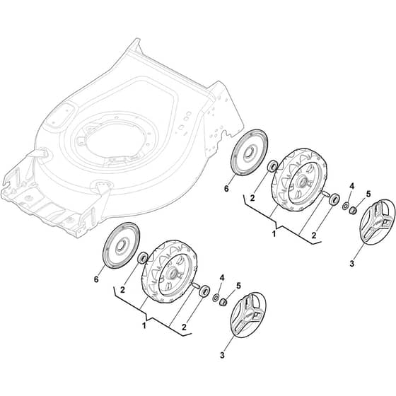 COMBI 48 - 2024-2025 - 2L0481048/ST1 - Stiga Rotary Mower Wheels and Hub Caps Diagram