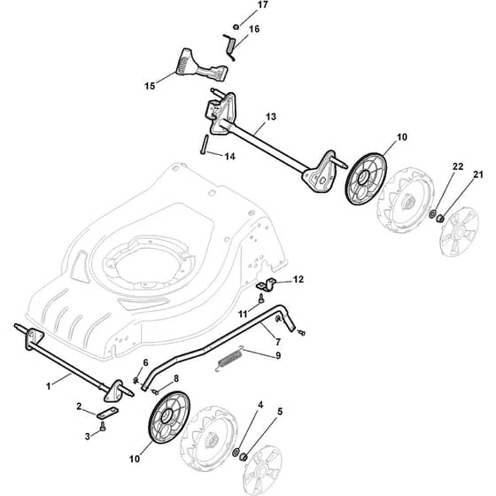 COMBI 48 B - 2011-2013 - 295485024/S12 - Stiga Rotary Mower Deck and Height Adjusting Diagram