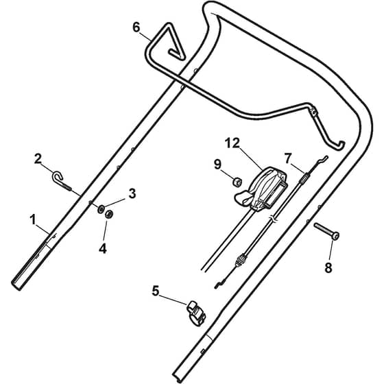 COMBI 48 B - 2011-2013 - 295485024/S12 - Stiga Rotary Mower Handle Upper Part Diagram