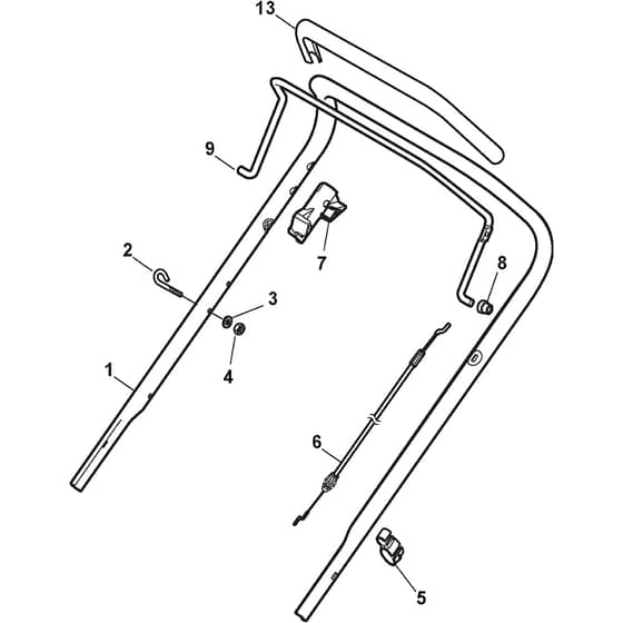 COMBI 48 B - 2010 - 299481024/S10 - Stiga Rotary Mower Handle Upper Part Diagram