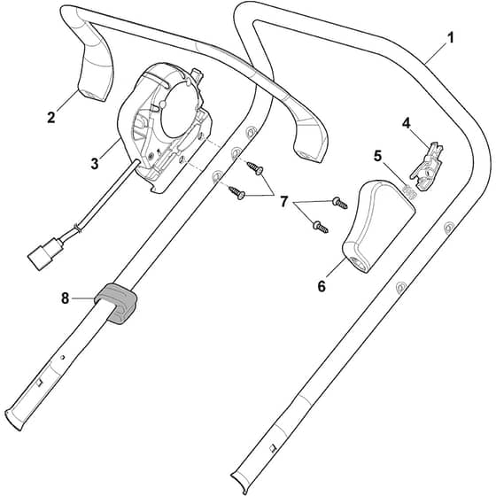 COMBI 48 Q MAE - 2019-2021 - 295485868/ST1 - Stiga Rotary Mower Handle Upper Part Diagram