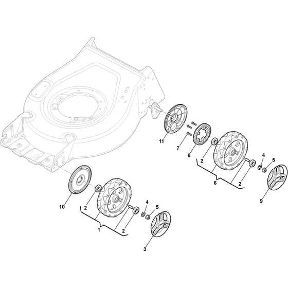 COMBI 48 S - 2024-2025 - 2L0482248/ST1 - Stiga Rotary Mower Wheels and Hub Caps Diagram