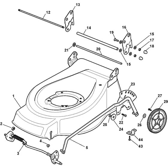 COMBI 48 S BW - 2010 - 294487023/GRN - Stiga Rotary Mower Deck and Height Adjusting Diagram