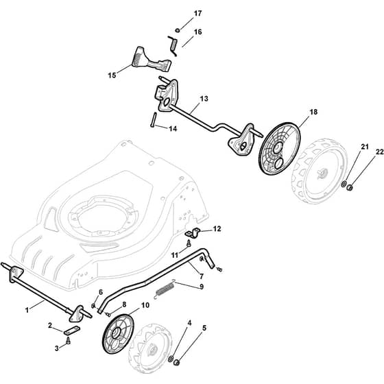 COMBI 48 SQ - 2017-2019 - 295486848/S17 - Stiga Rotary Mower Deck and Height Adjusting Diagram