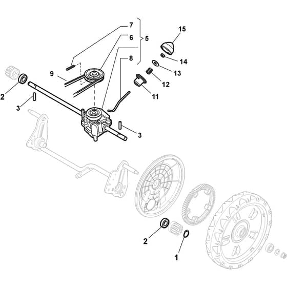 COMBI 48 SQ B - 2011-2013 - 299486824/S12 - Stiga Rotary Mower Transmission Diagram