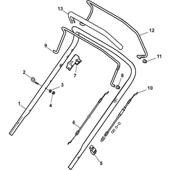 COMBI 48 SQ H - 2013 - 299486834/S13 - Stiga Rotary Mower Handle Upper Part Diagram