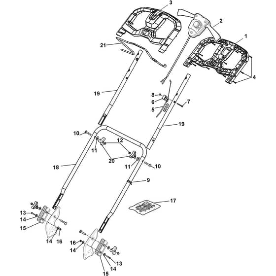 COMBI 50 S AE - 2016-2017 - 294506108/S16 - Stiga Rotary Mower Handle Diagram