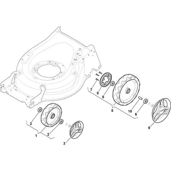 COMBI 50 SEQ B - 2018-2019 - 294502528/ST1 - Stiga Rotary Mower Wheels and Hub Caps Diagram