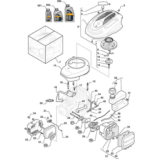 COMBI 50 SQ - 2019-2022 - 294502848/ST1 - Stiga Rotary Mower Carburettor Tank Diagram