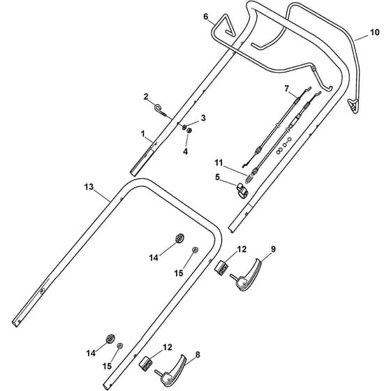 COMBI 50 SVEQ - 2019-2020 - 294503548/ST1 - Stiga Rotary Mower Handle Upper Part Diagram
