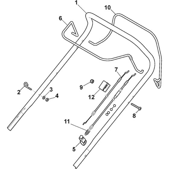 COMBI 53 S - 2024-2025 - 2L0536148/ST1 - Stiga Rotary Mower Handle Upper Part Diagram