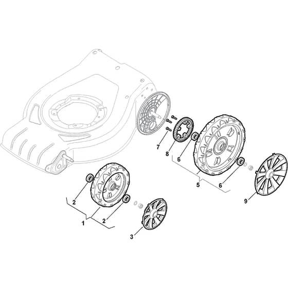 COMBI 53 S B - 2012-2013 - 295536024/S12 - Stiga Rotary Mower Wheels and Hub Caps Diagram