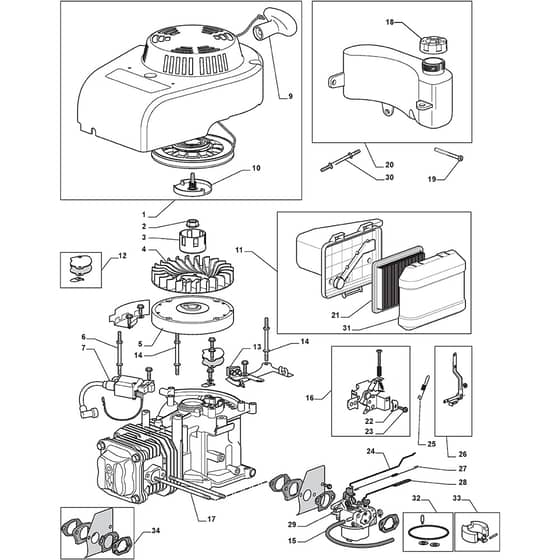 COMBI 53 S BW - 2010 - 299532044/S10 - Stiga Rotary Mower Engine ST 01 Diagram