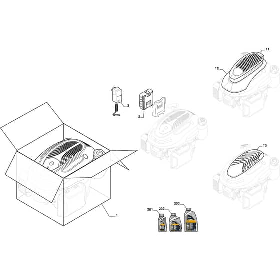 COMBI 53 SEQ - 2021-2022 - 2L0536548/ST1 - Stiga Rotary Mower Engine Cover Diagram