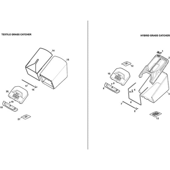 COMBI 53 SEQ - 2021-2022 - 2L0536548/ST1 - Stiga Rotary Mower Grass Catcher Diagram