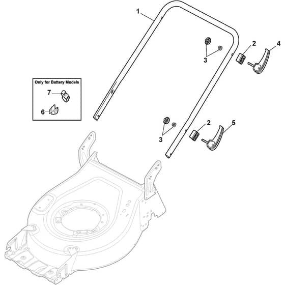 COMBI 53 SEQ - 2021-2022 - 2L0536548/ST1 - Stiga Rotary Mower Handle Lower Part Diagram