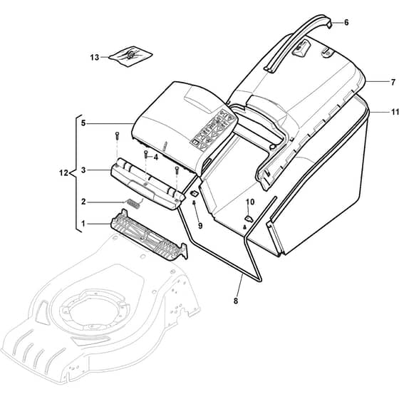 COMBI 53 SQ - 2019-2020 - 295536848/ST1 - Stiga Rotary Mower Grass Catcher Diagram