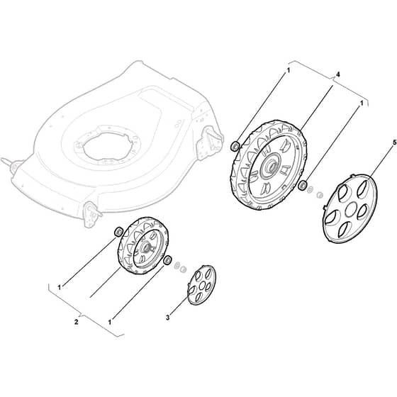 COMBI 53 SQ BW - 2010-2011 - 299536844/S10 - Stiga Rotary Mower Wheels and Hub Caps Diagram