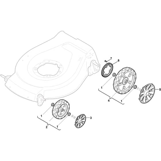 COMBI 53 SQ H - 2013 - 299536834/S13 - Stiga Rotary Mower Wheels and Hub Caps Diagram