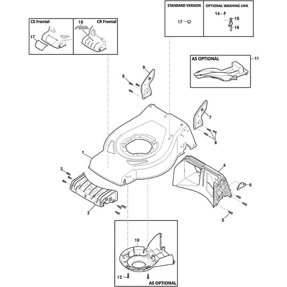 COMBI 53 SQ MAE - 2019-2021 - 295536868/ST1 - Stiga Rotary Mower Deck Diagram